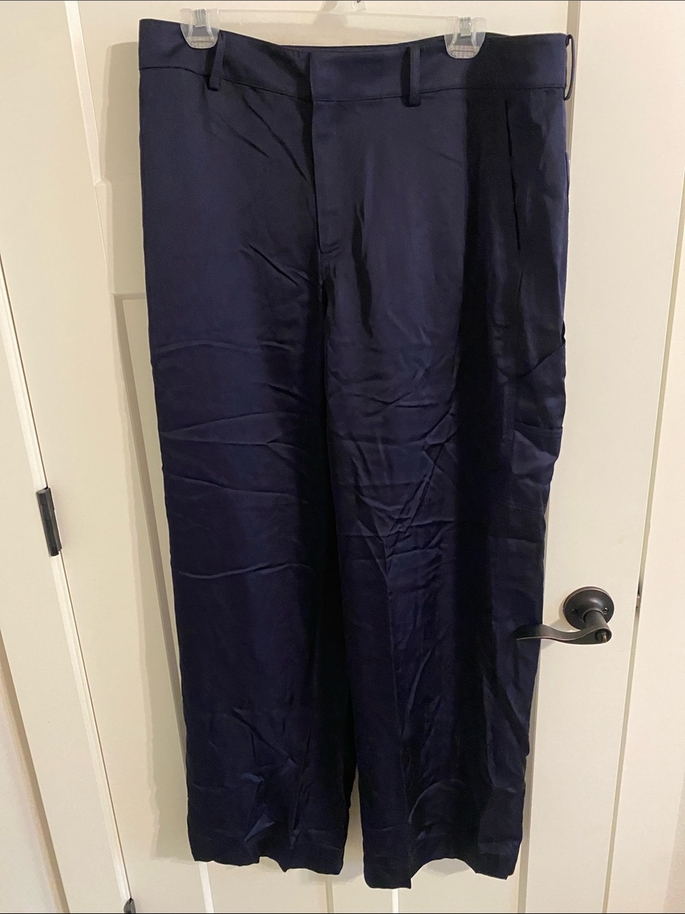 Club Monaco Navy Blue Wide-Leg Trousers